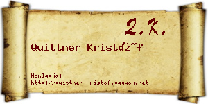 Quittner Kristóf névjegykártya